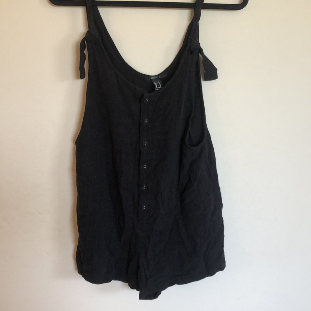 Forever21 linen overall romper